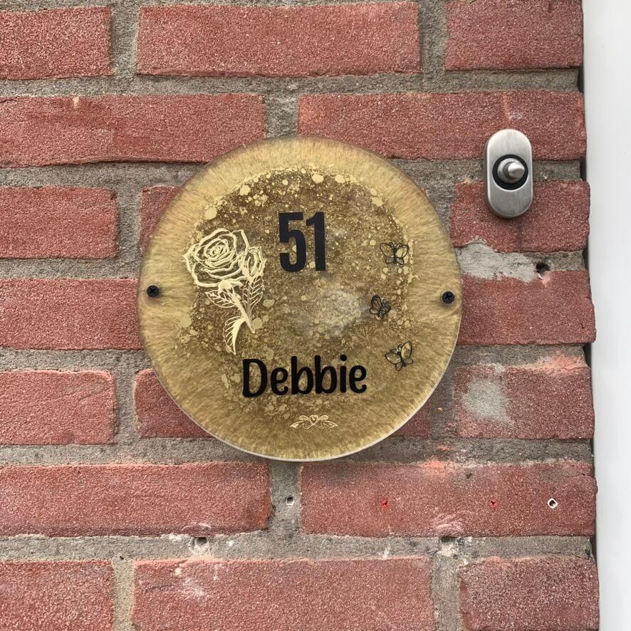 Huisnummerbord - Goud